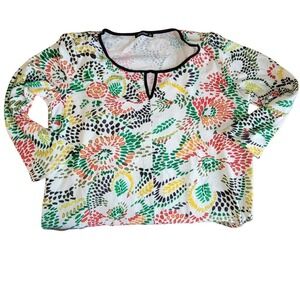 NWT Miraclesuit Tunic Top Floral Print Keyhole Neckline‎ Lightweight Size L